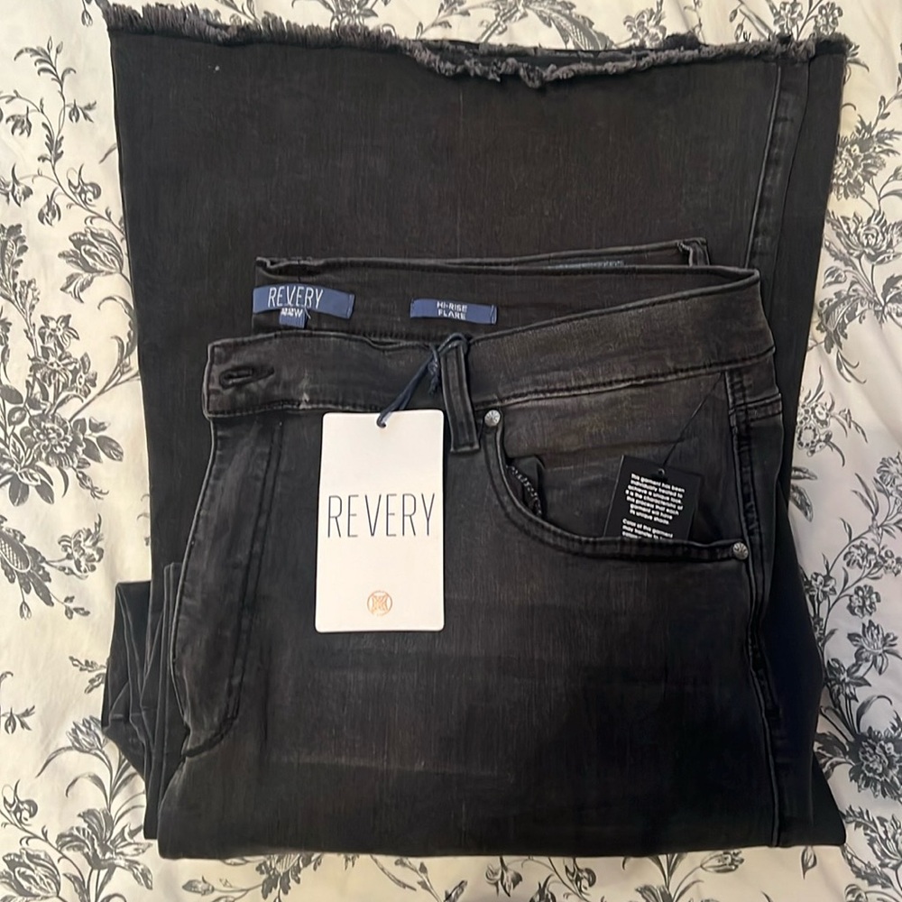 Gray flare jeans